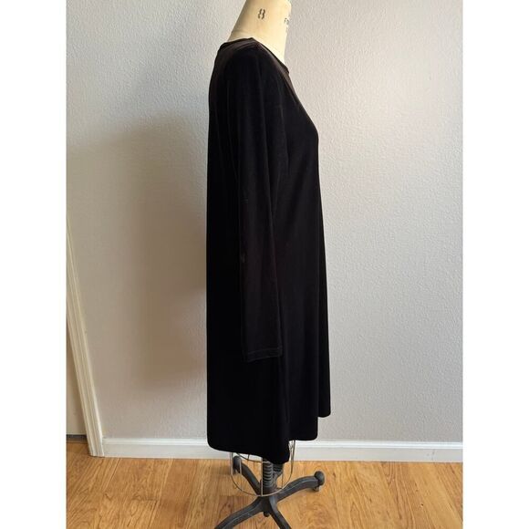 Jacqueline Ferrar Shiny Brown Velvety Tunic Shift Dress Size 10 EUC - Picture 3 of 5